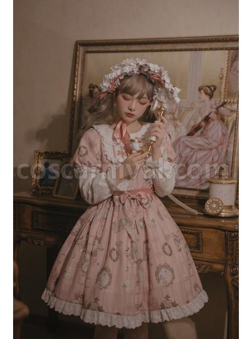 Bears-Story-Series-Elegant-Printing-Doll-Feeling-Classic-Lolita-Pink-Long-Sleeve-Dress-coscarnival-1830