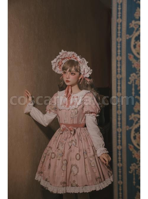 Bears-Story-Series-Elegant-Printing-Doll-Feeling-Classic-Lolita-Pink-Long-Sleeve-Dress-coscarnival-1836