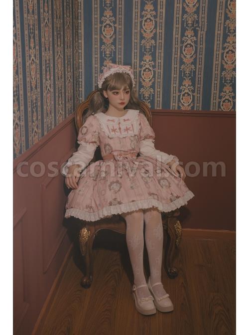 Bears-Story-Series-Elegant-Printing-Doll-Feeling-Classic-Lolita-Pink-Long-Sleeve-Dress-coscarnival-1852
