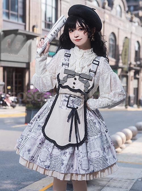 Berlin-Daily-Series-Vintage-Newspaper-Print-Detachable-Apron-Panel-Lace-Classic-Lolita-Sleeveless-Dress-coscarnival-4825