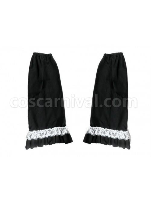 Black And White Short Sleeves Bow Cotton Gothic Lolita Dress coscarnival