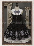Black Angel Fold Vest Skirt Lace At The Bottom coscarnival