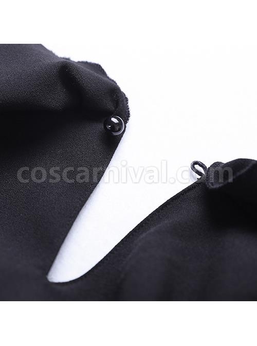 Black Bind Strap Bowknot Gothic Lolita Long Sleeve Dress coscarnival