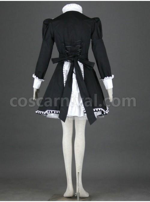 Black Charming Long Sleeves Cotton Gothic Lolita Dress coscarnival