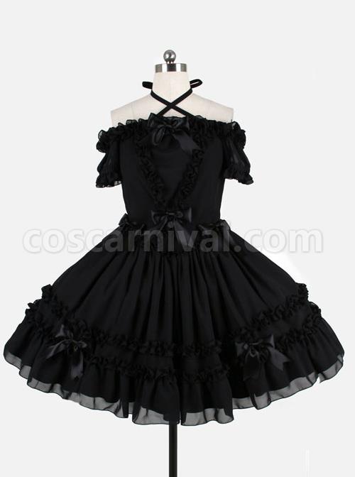 Black-Chiffon-Binding-Strap-Off-the-shoulder-Classic-Lolita-Dress-coscarnival-778