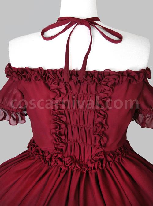 Black-Chiffon-Binding-Strap-Off-the-shoulder-Classic-Lolita-Dress-coscarnival-808