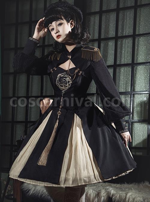 Black-Chinoiserie-Stand-Collar-Metal-Chain-Epaulets-Embroidery-Long-Tassel-Accessories-Classic-Lolita-Long-Sleeve-Dress-coscarnival-3527