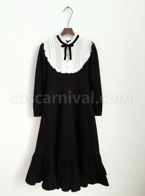 Black-Cotton-Classic-Lolita-Long-Sleeve-Dress-coscarnival-1847
