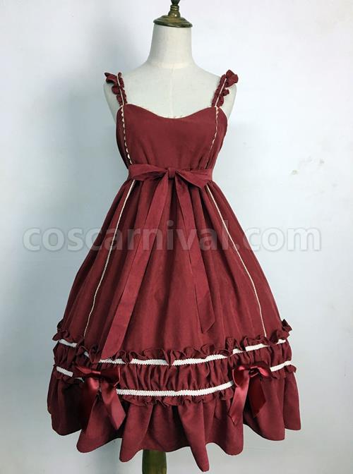 Black-Elegant-Bowknot-Classic-Lolita-Sling-Dress-coscarnival-3500