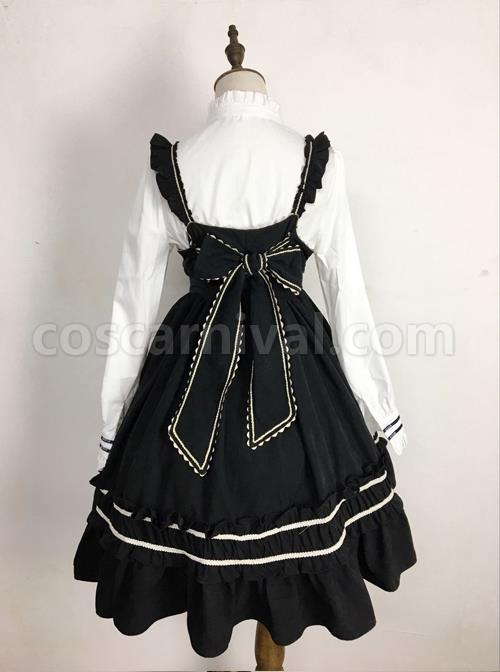 Black-Elegant-Bowknot-Classic-Lolita-Sling-Dress-coscarnival-3514