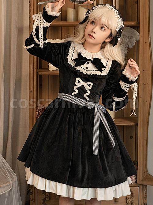Black-Elegant-Winter-Plush-Two-Wear-Cloak-Lace-Decorate-Thick-Velvet-Classic-Lolita-Long-Sleeve-Dress-Set-coscarnival-3510