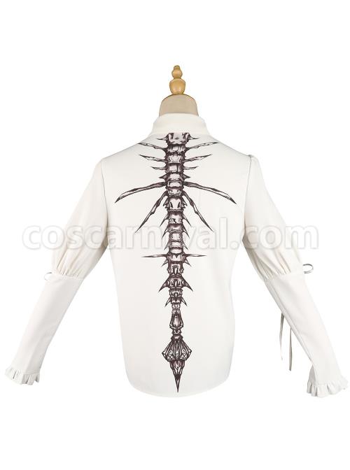 Black Fairy Tale Series Darkness Skeleton Printing Retro Gothic Lolita Long Sleeve Shirt coscarnival