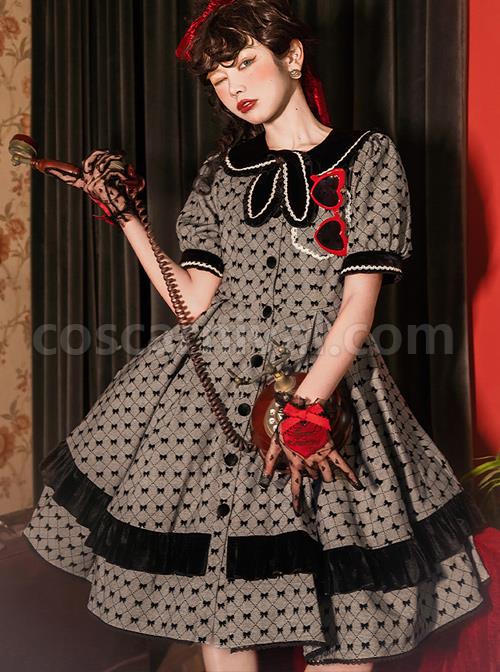 Black-Film-Series-OP-Retro-Modern-Girl-Classic-Lolita-Short-Sleeve-Dress-coscarnival-1413