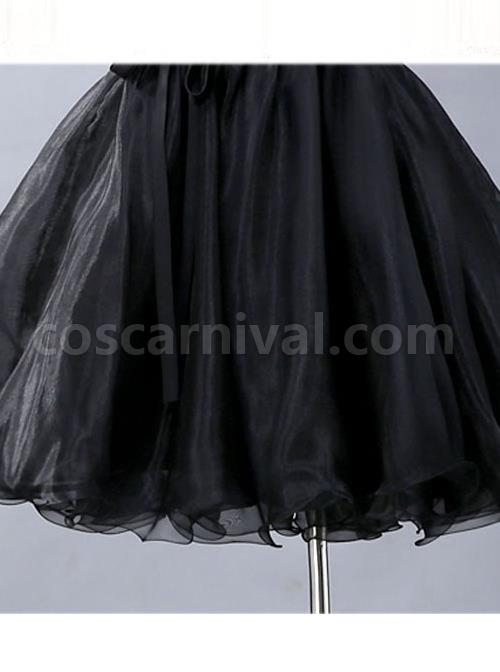 Black Lace Strapless Evening Dress coscarnival
