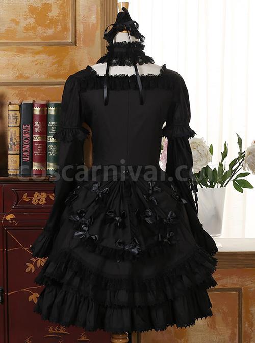 Black Long Sleeves Lace Gothic Lolita Dress coscarnival