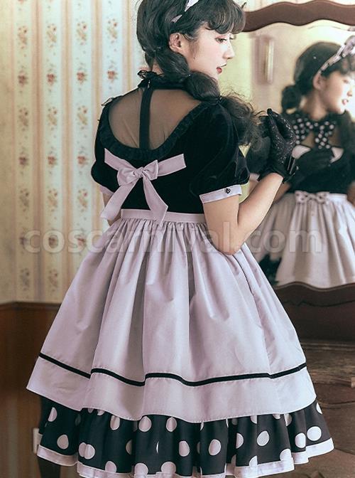 Black-Purple-Polka-Dot-Bow-Love-Lace-Decoration-Velvet-Upper-Body-Polka-Dot-Hem-Classic-Lolita-Short-Sleeve-Dress-coscarnival-3484