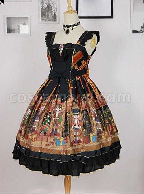 Black Ruffled Straps And Square Neckline By Nutcracker Fantasy Skirt coscarnival