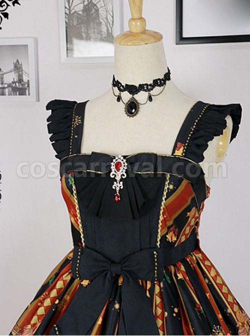 Black Ruffled Straps And Square Neckline By Nutcracker Fantasy Skirt coscarnival