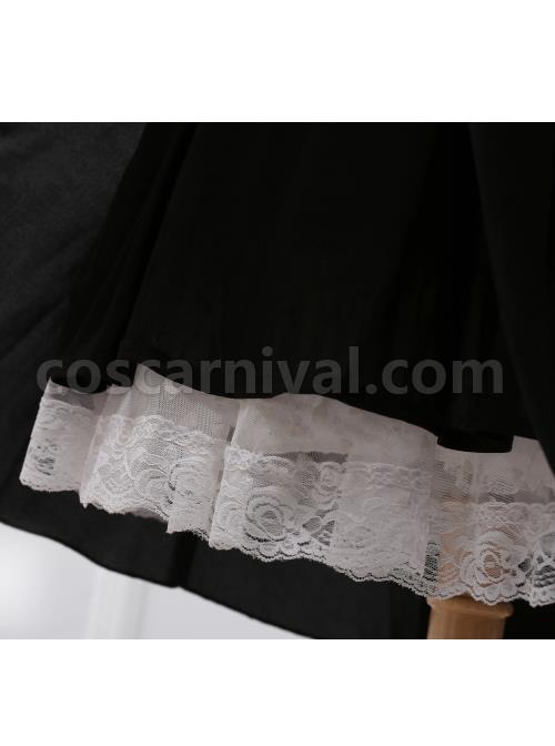 Black Short Sleeves Crucifix Gothic Lolita Dress coscarnival