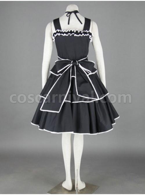 Black Sleeveless Cotton Gothic Lolita Dress coscarnival