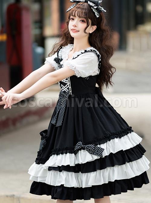 Black-Sugar-Sweetheart-Series-Black-White-Sweet-Cool-Girl-Polka-Dot-Simple-Asymmetrical-Hem-Classic-Lolita-Sleeveless-Dress-coscarnival-3488
