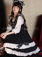 Black-Sugar-Sweetheart-Series-Black-White-Sweet-Cool-Girl-Polka-Dot-Simple-Asymmetrical-Hem-Classic-Lolita-Sleeveless-Dress-coscarnival-3490