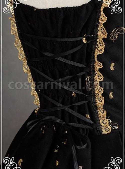 Black Tight Lace Lolita Vest Skirt coscarnival