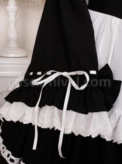 Black-White-Elegant-Maid-Bubble-Flare-Sleeves-Bow-Knot-Decorate-Lace-Classic-Lolita-Sleeveless-Dress-Set-coscarnival-1837