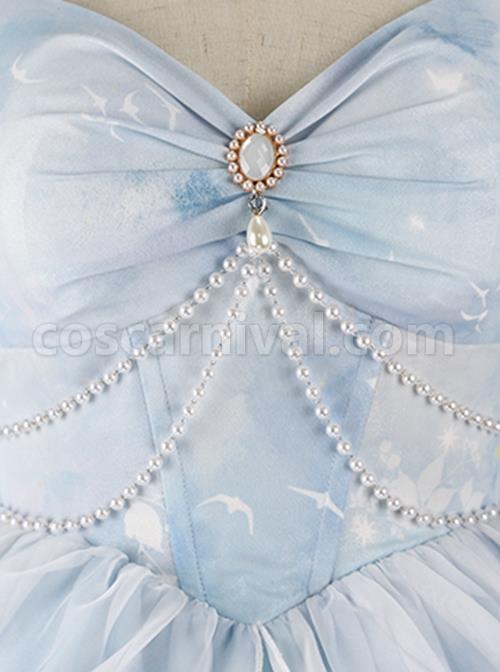Blue-Elegance-Open-Back-Swan-Castle-Print-Bow-Lace-Bead-Chain-Necklace-Puff-Hand-Sleeve-Classic-Lolita-Sleeveless-Dress-coscarnival-3473