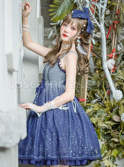 Blue-Gradient-Starry-Sky-Classic-Lolita-Sling-Dress-coscarnival-4052