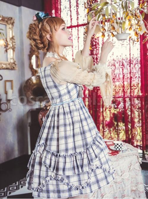 Blue-Grid-High-Waist-Lolita-Dress-coscarnival-5257