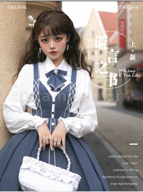 Book-Of-Lies-Series-JSK-Blue-Concise-Elegant-Classic-Lolita-Sling-Dress-coscarnival-127