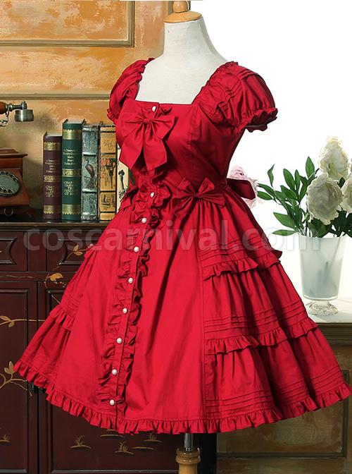 Bow-Cotton-Flounced-Short-Sleeve-Lolita-Dress-coscarnival-1109