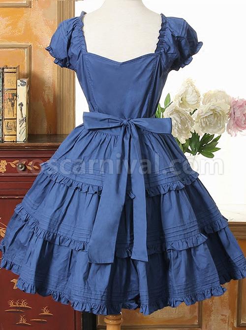 Bow-Cotton-Flounced-Short-Sleeve-Lolita-Dress-coscarnival-1117