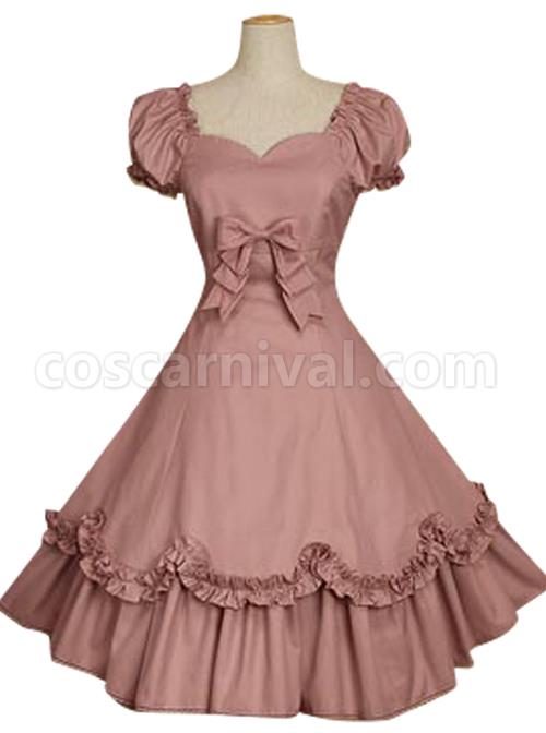 Bow-Cotton-Short-Sleeves-Classic-Lolita-Dress-coscarnival-476