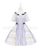 Bow-Petal-Collar-Polka-Dot-Chiffon-Puff-Sleeve-Pearl-Ruffle-Crucifix-Design-Classic-Lolita-Short-Sleeve-Dress-coscarnival-3483