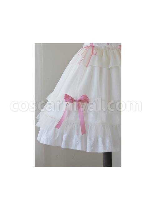 Bow-Print-Graphic-Decoration-Small-Shawl-Chinese-Style-Buckle-Design-Pleated-Fluffy-Lace-Hem-Classic-Lolita-Short-Sleeve-Dress-coscarnival-1463