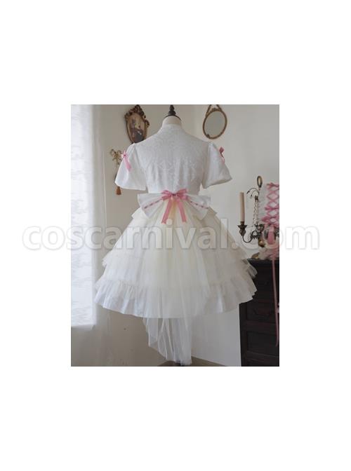 Bow-Print-Graphic-Decoration-Small-Shawl-Chinese-Style-Buckle-Design-Pleated-Fluffy-Lace-Hem-Classic-Lolita-Short-Sleeve-Dress-coscarnival-1468