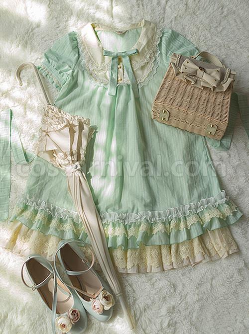 Bowknot-Lace-Ruffles-Classic-Lolita-Short-Sleeve-Dress-coscarnival-4034