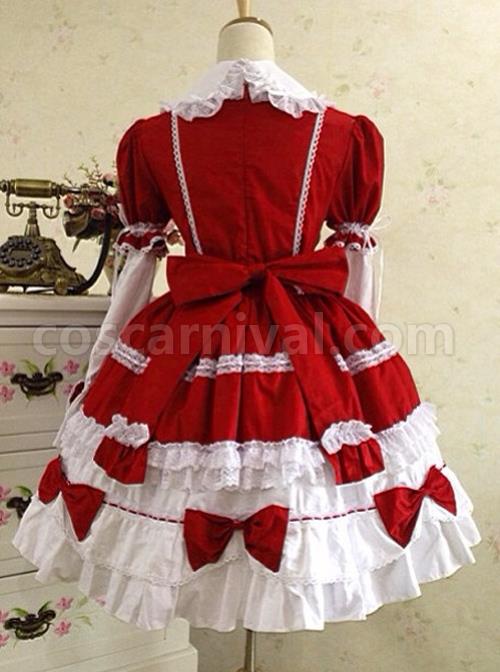 Bowknot Slim Gothic Lolita Short Sleeve Dress coscarnival
