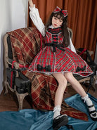 Briar-Series-JSK-Scotland-Red-Plaid-Doll-Collar-Flower-Embroidery-Black-Bow-Knots-British-Style-Classic-Lolita-Sleeveless-Dress-coscarnival-3408