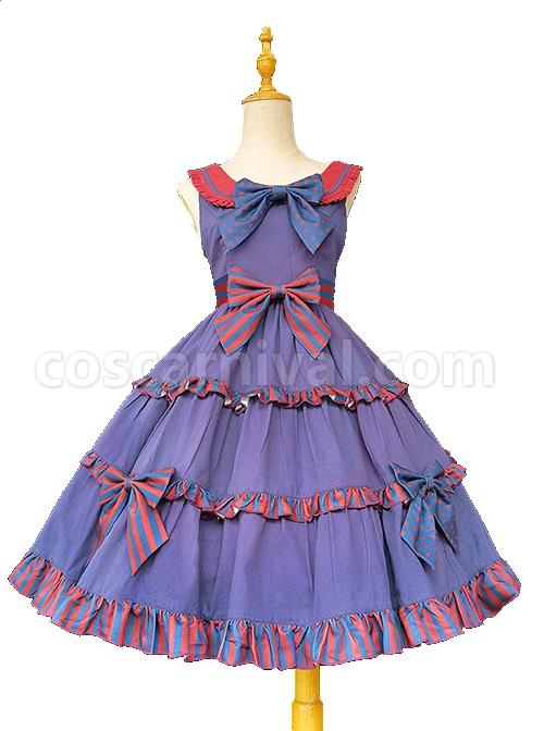 Britney-Series-Red-And-Blue-Striped-Pleated-Lace-Trim-Square-Neckline-Design-Polka-Dot-Bow-Knots-Classic-Lolita-Sleeveless-Dress-coscarnival-3377