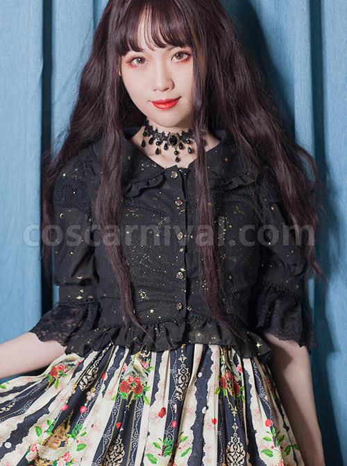 Bronzing Constellation Doll Collar Classic Lolita Shirt coscarnival