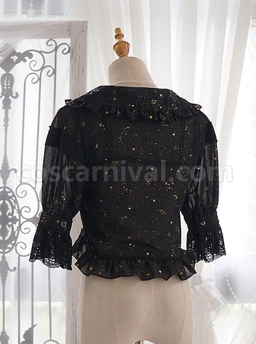 Bronzing Constellation Doll Collar Classic Lolita Shirt coscarnival