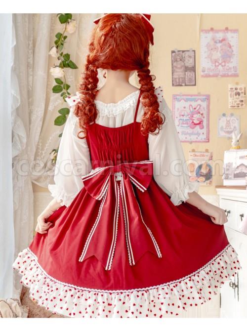 Bunny-Jam-Series-Red-Cute-Polka-Dot-Crinkled-Hem-Rabbit-Shaped-Pocket-Classic-Lolita-Princess-Dress-coscarnival-3376