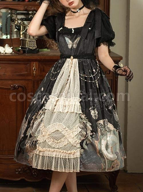Butterfly-Mankong-Series-Elegant-Generous-Collar-The-Clock-Butterfly-Print-Polka-Dot-Mesh-Open-Placket-Classic-Lolita-Short-Sleeved-Dress-coscarnival-3340