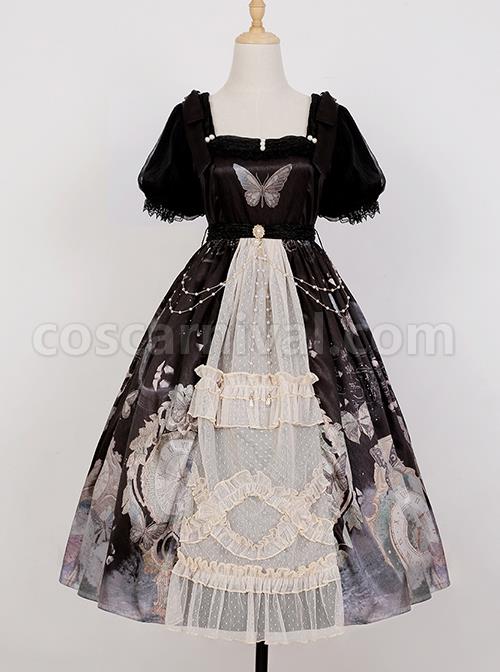 Butterfly-Mankong-Series-Elegant-Generous-Collar-The-Clock-Butterfly-Print-Polka-Dot-Mesh-Open-Placket-Classic-Lolita-Short-Sleeved-Dress-coscarnival-3348