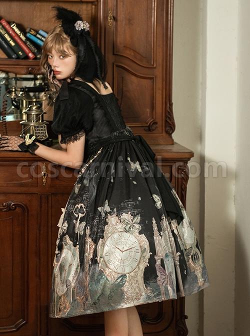Butterfly-Mankong-Series-Elegant-Generous-Collar-The-Clock-Butterfly-Print-Polka-Dot-Mesh-Open-Placket-Classic-Lolita-Short-Sleeved-Dress-coscarnival-3387
