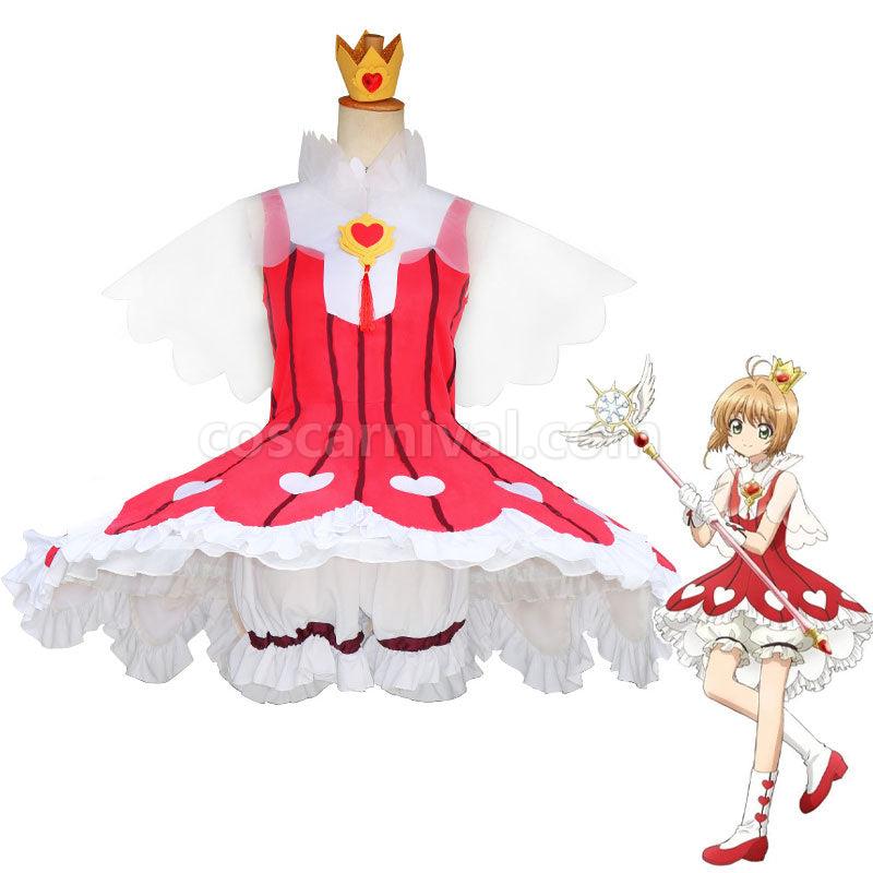 Cardcaptor Sakura Clear Card OP 2 Sakura Kinomoto Rose Heart Dress Cosplay Costumes coscarnival01118899