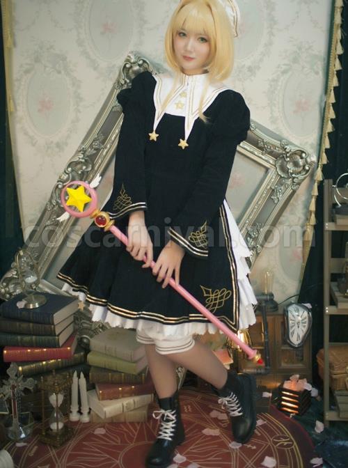 Cardcaptor Sakura Series OP Black Angel Gothic Lolita Long Sleeve Dress coscarnival